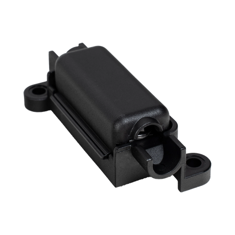 Roam Gear 125A In-line Midi fuse holder closed in an angled view with mounting point visible.