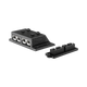 Roam Gear 12V double Anderson surface mount front right view with two grey 50A plugs and dust cover beside it.