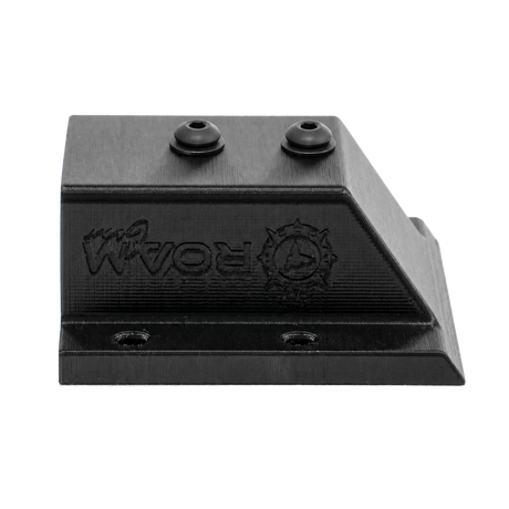 Roam Gear 12V single Anderson surface mount side view with Roam Gear branding and mounting holes.