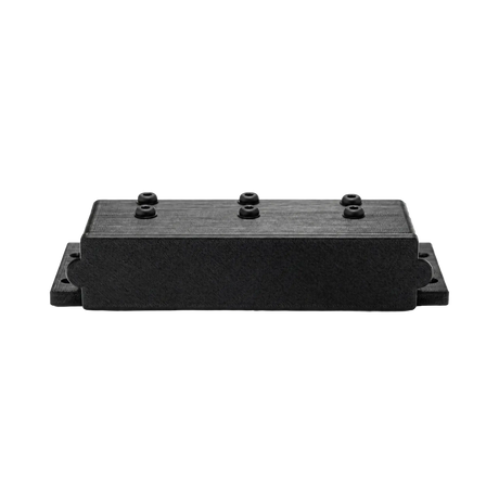 Roam Gear 12V triple Anderson surface mount front view with the black dust cover fitted.