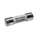 Roam Gear 15A MC4 inline replacement fuse angled view with the left metal end cap and printed rating.