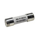 Roam Gear 15A MC4 inline replacement fuse angled view with the left metal end cap and printed rating.