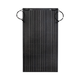 Roam Gear 160W 12V black ETFE flexible solar panel straight front view showing the cell grid and top junction boxes.