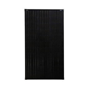 Roam Gear 160W 12V slimline black glass solar panel front view showing the cells and 20mm frame.