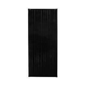 Roam Gear 200W 12V black glass solar panel front view showing the solar cell grid and 30mm frame.