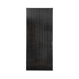 Roam Gear 200W 12V slimline black glass solar panel with 20mm frame in a full front view.