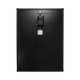 Roam Gear 230W 12V slimline black glass solar panel rear view with a junction box and coiled positive and negative leads.