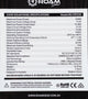 Roam Gear 250W 12V black ETFE flexible solar panel specifications label with electrical ratings, dimensions and weight.