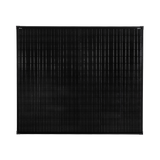 Roam Gear 250W 12V slimline black glass solar panel with 20mm frame in a full front view.