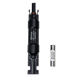 Roam Gear 25A MC4 inline fuse holder viewed from above with a spare fuse beside it.