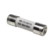 Roam Gear 25A MC4 inline replacement fuse angled view with the right metal end cap and white body.