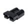 Roam Gear black 50A Anderson plug front right view with the moulded logo and twin connector openings.