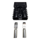 Roam Gear black 50A Anderson plug rear view with two contacts aligned below the cable entry openings.