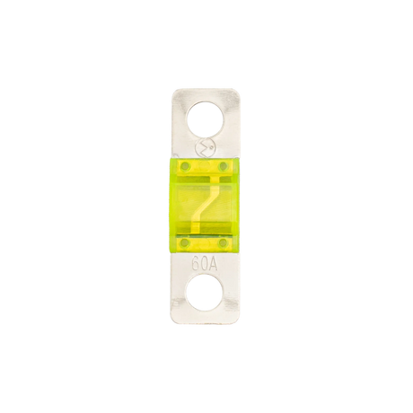 Roam Gear 60A Midi fuse straight top view showing the 60A marking and two circular mounting holes.