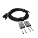 Roam Gear 6m solar MC4 extension lead viewed from the left with two loose grey Anderson plugs and contacts.