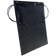 Roam Gear 70W 12V black ETFE flexible solar panel viewed from the left with positive and negative leads.
