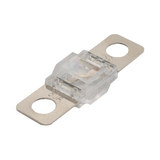 Roam Gear 80A Midi fuse angled view with clear centre housing and two silver mounting tabs.