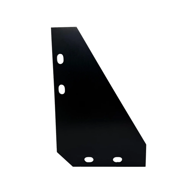 Roam Gear Black Solar Bracing Plates angled top view with four mounting holes.