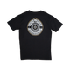 Roam Gear "Live the Roam Life" male black T-shirt back view with a large circular compass graphic.