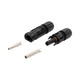 Roam Gear solar MC4 compatible connector pair with locking clips and metal crimp contacts visible.