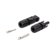 Roam Gear solar MC4 compatible connector pair with cable entry ends facing forward and separate metal contacts.