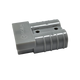 Roam Gear grey 50A Anderson plug side view with the ribbed housing and mounting holes visible.