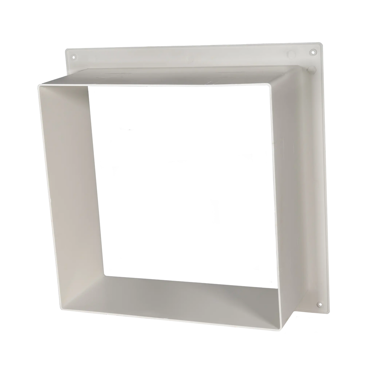 TRA 12V electric side vent roof hatch trim surround viewed from the back with its deep white collar.