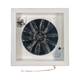 TRA 12V electric side vent roof hatch straight interior view with the fan, control panel and manual knob.