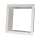 TRA 12V electric side vent roof hatch white trim surround front view with a square opening and screw holes.