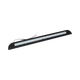 TRA 900 lumen 12V black LED awning light angled view with a long clear lens and wiring behind the housing.
