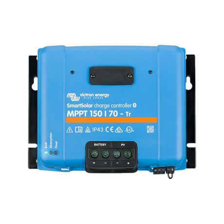 Victron SmartSolar MPPT 150/70 TR controller front view with terminal panel.