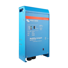 Victron MultiPlus Compact 1600W/70A 12V inverter charger in a front-left angled view.