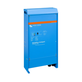 Victron MultiPlus Compact 2000W/80A 12V inverter charger in a front-left angled view.