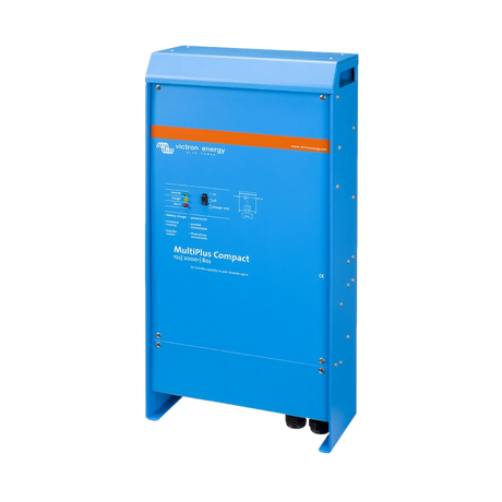 Victron MultiPlus Compact 2000W/80A 12V inverter charger in a front-right angled view.