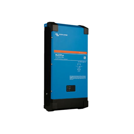 Victron MultiPlus 2000W/80A 12V inverter charger front-left angle view.