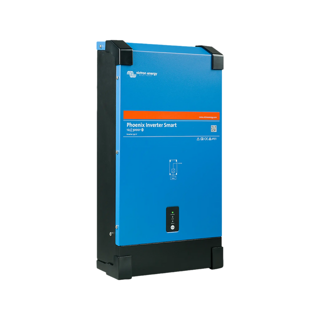 Victron 3000W 12V Smart Phoenix Bluetooth inverter in a front-left angled view.
