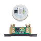 Victron BMV-712 battery monitor rear display module and shunt with labelled battery connections.